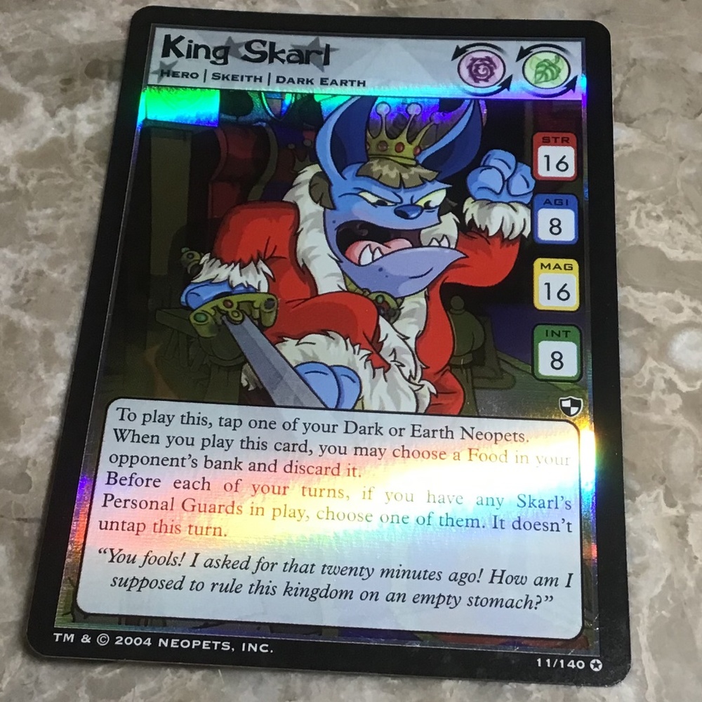 2004 NEOPETS TRADING CARD.  King Skarl